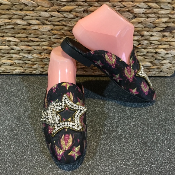 Circus by Sam Edelman Black and Pink Embellished Loafers - Picture 1 of 13